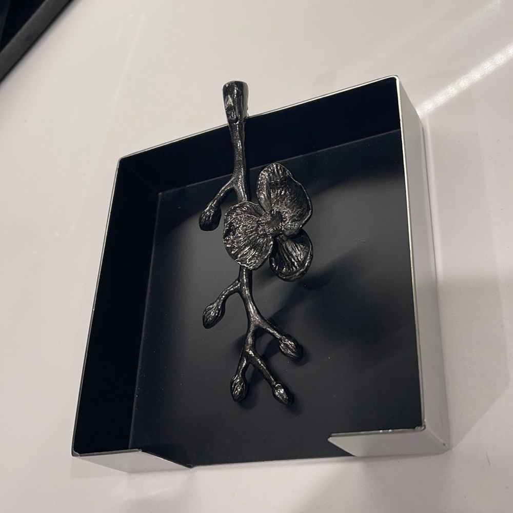 Black Orchid Cocktail Napkin Holder